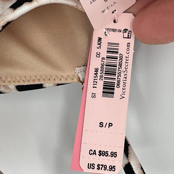 VS RUCHED LEOPARD ONE PIECE SWIMSUIT Size Small Removable Straps and Pads NWT - Picture 11 of 13